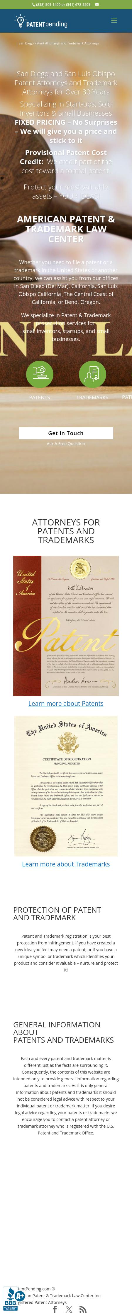 American Patent Trademark Law Center - Del Mar CA Lawyers