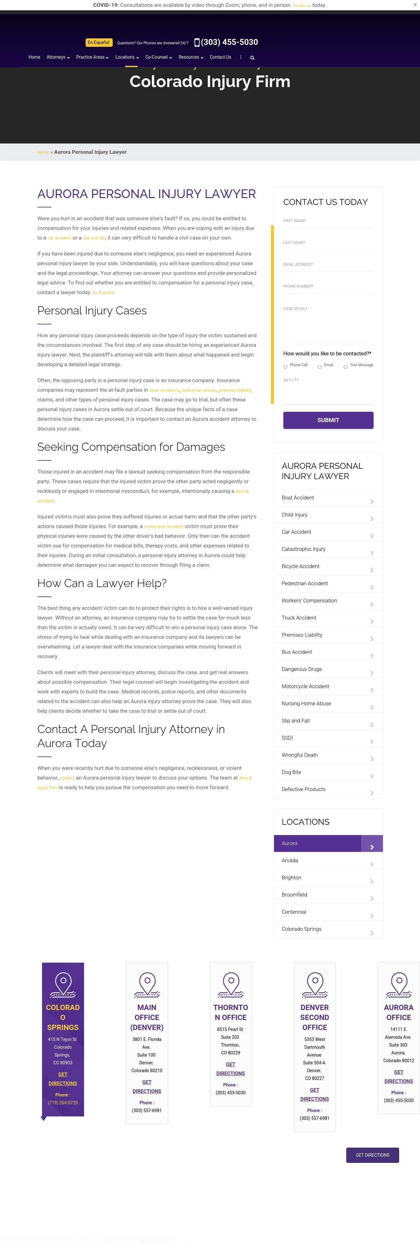 Amy G Injury Firm - Aurora CO Lawyers