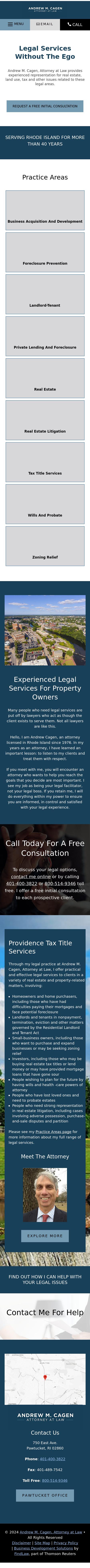 Andrew M. Cagen, Attorney at Law - Providence RI Lawyers