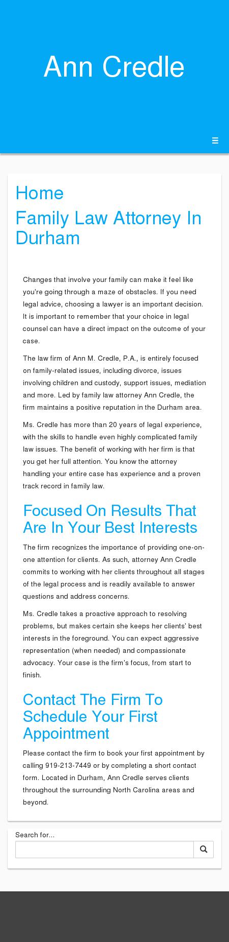Ann M. Credle, P.A. - Durham NC Lawyers