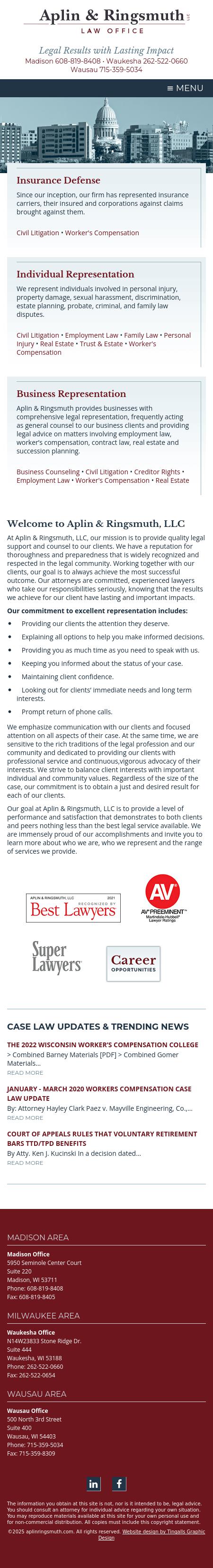 Aplin & Ringsmuth, LLC - Deerfield WI Lawyers