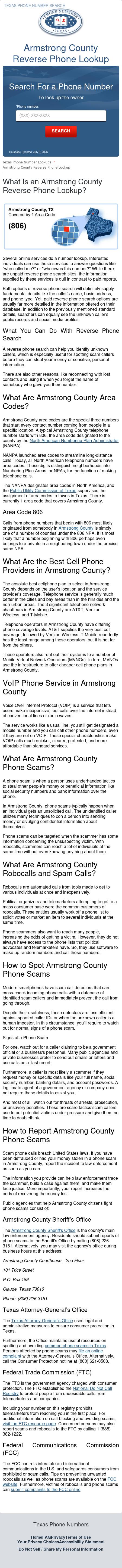 Armstrong County Reverse Phone Lookup - Claude TX Lawyers