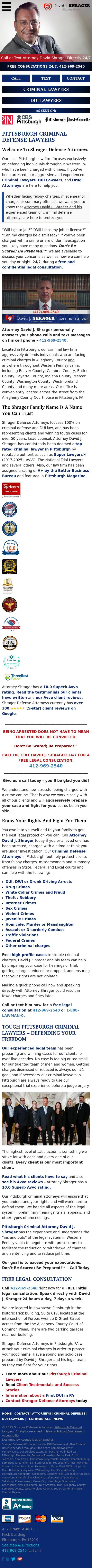 Attorney David J. Shrager & Associates - Pittsburgh PA Lawyers