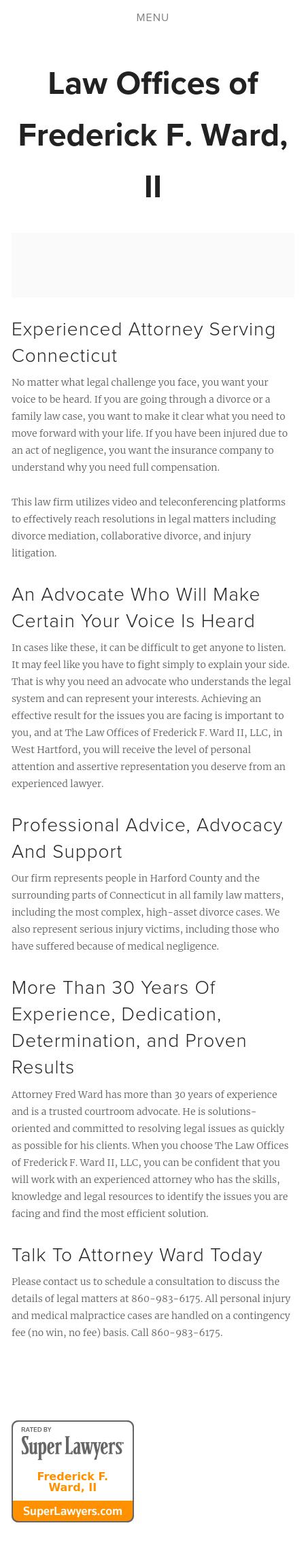 Attorney Frederick Ward II - West Hartford CT Lawyers