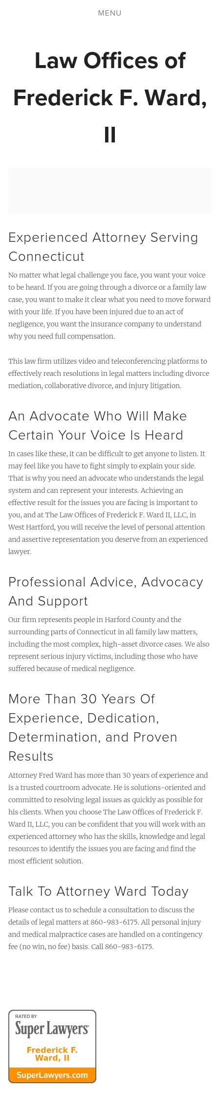 Attorney Frederick Ward II - West Hartford CT Lawyers