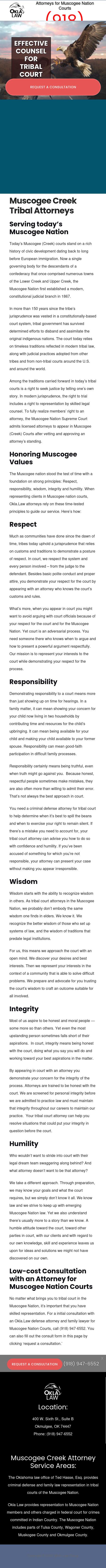 Muscogee Tribal Court Attorney - Okmulgee OK Lawyers
