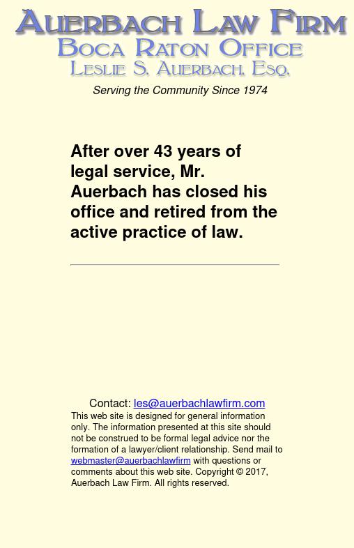 Auerbach, Leslie Esq - Boca Raton FL Lawyers