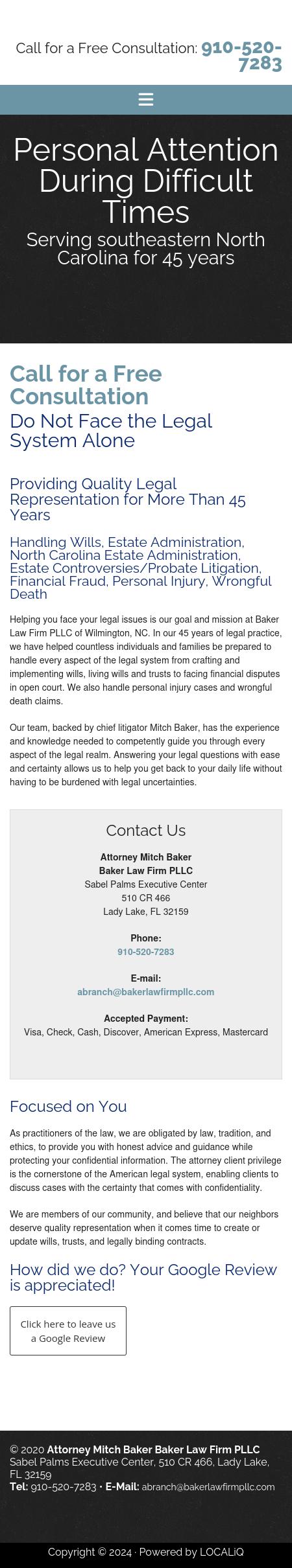 Baker Law Firm - Wilmington NC Lawyers
