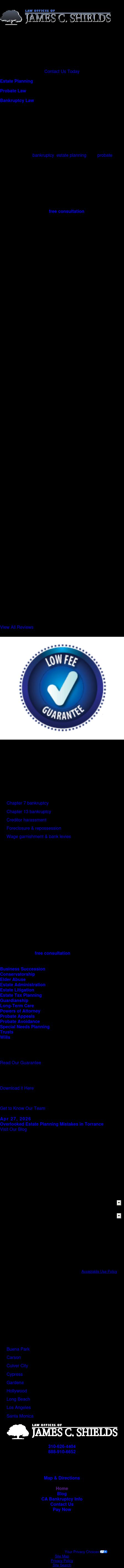 Law Offices of James C. Shields - Torrance CA Lawyers