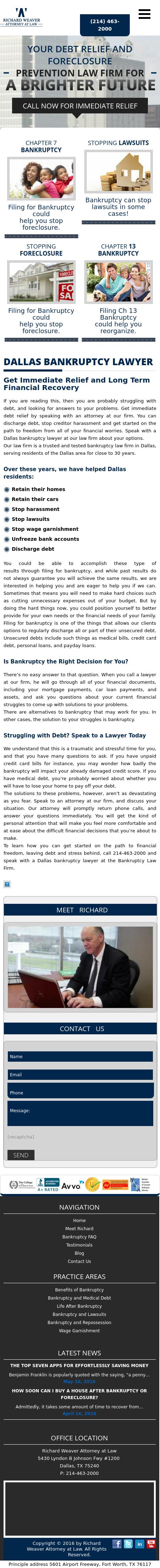 Richard M. Weaver Bankruptcy Attorney - Dallas TX Lawyers