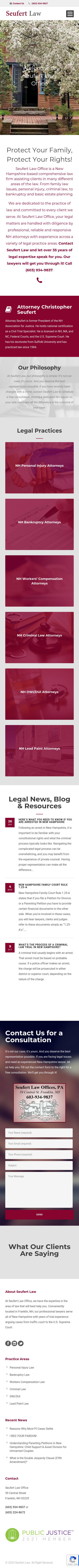 Seufert Law Offices, PA - Franklin NH Lawyers