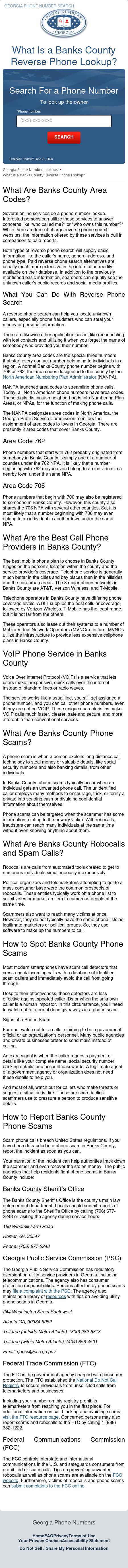Banks County Reverse Phone Lookup - Commerce GA Lawyers
