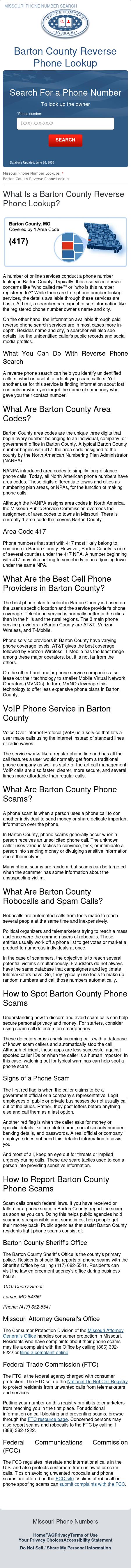 Barton County Phone Number Search - Lamar MO Lawyers