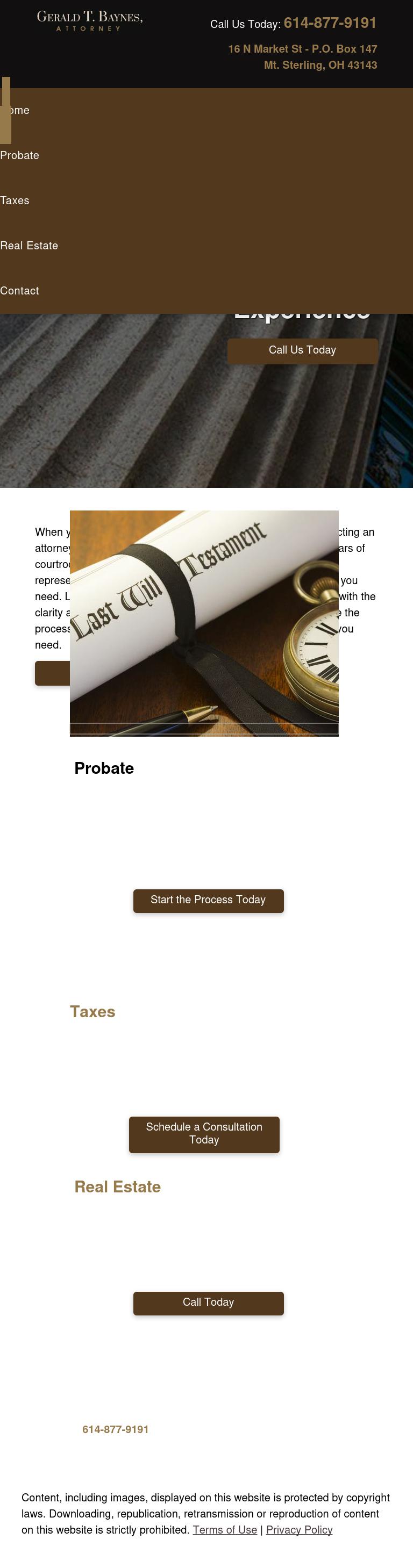 Baynes Gerald T - Mount Sterling OH Lawyers