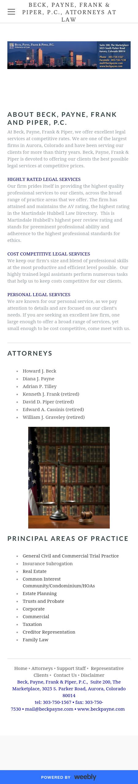 Beck, Payne, Frank & Piper, PC - Aurora CO Lawyers