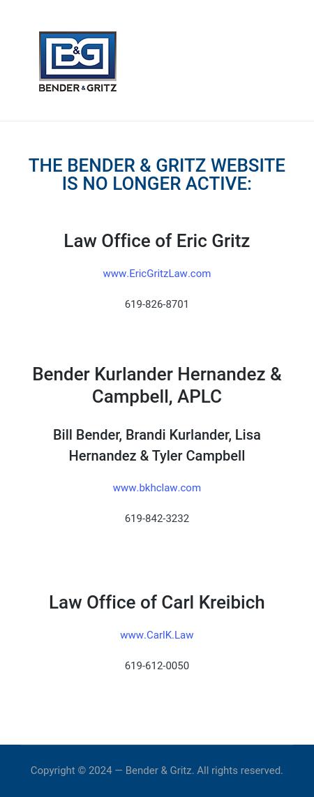Bender & Gritz, APLC - San Diego CA Lawyers