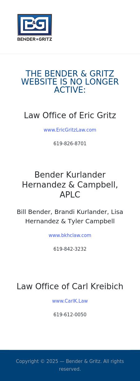 Bender & Gritz, APLC - San Diego CA Lawyers