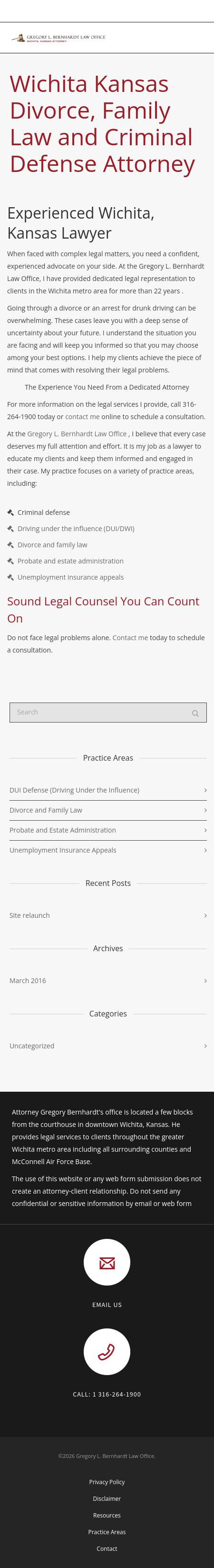 Bernhardt Gregory L - Wichita KS Lawyers