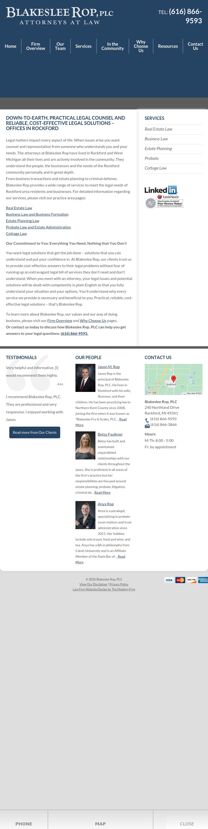 Blakeslee Rop Plc - Rockford MI Lawyers