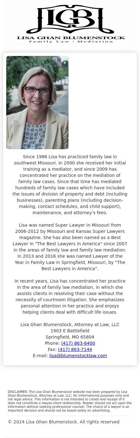 Blumenstock Lisa Ghan - Springfield MO Lawyers