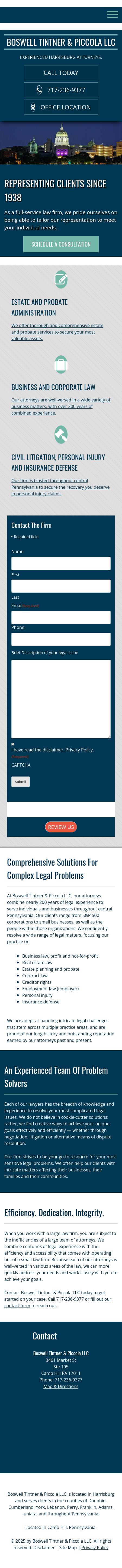 Boswell, Tintner & Piccola - Harrisburg PA Lawyers