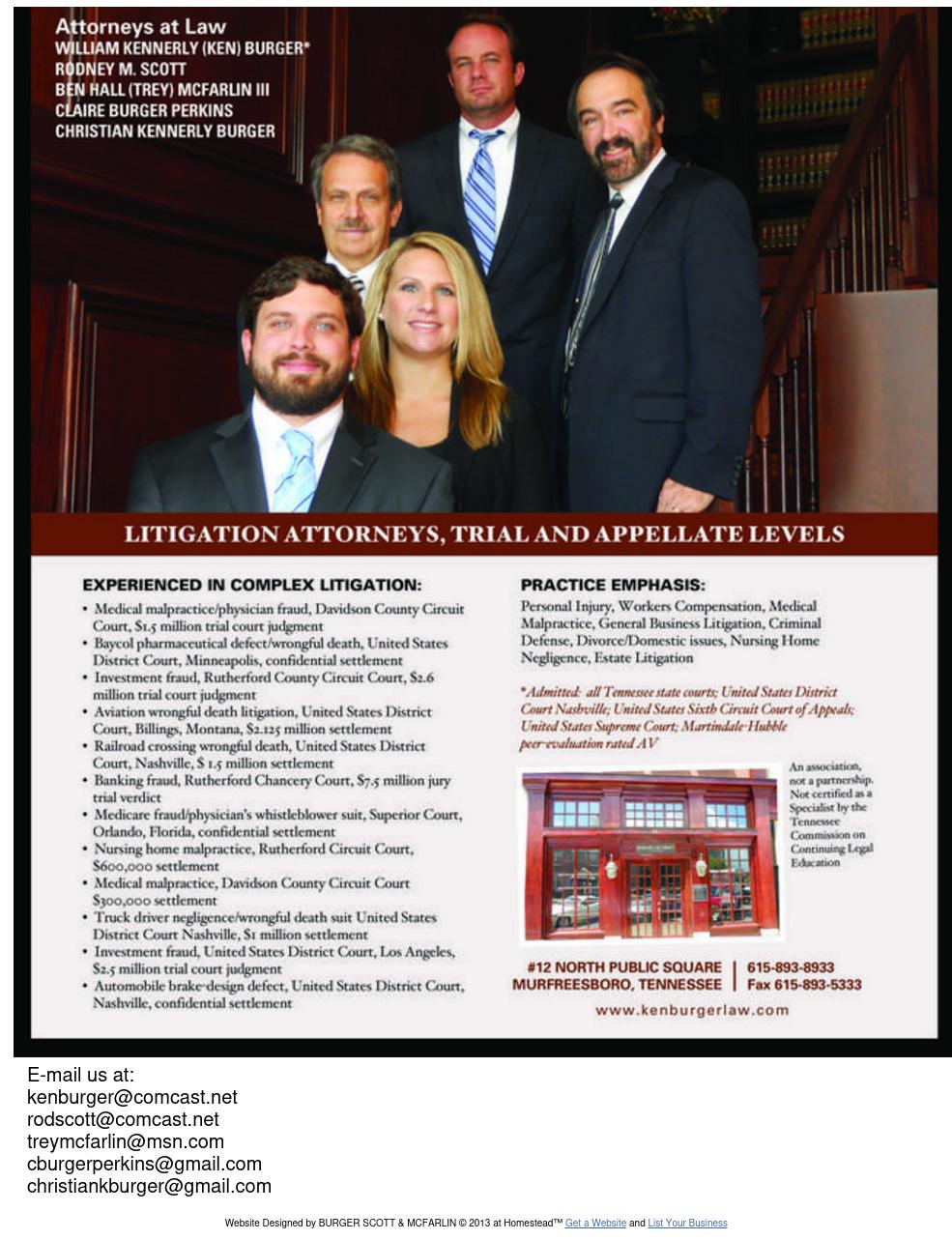 Burger Scott & Mcfarlin - Murfreesboro TN Lawyers