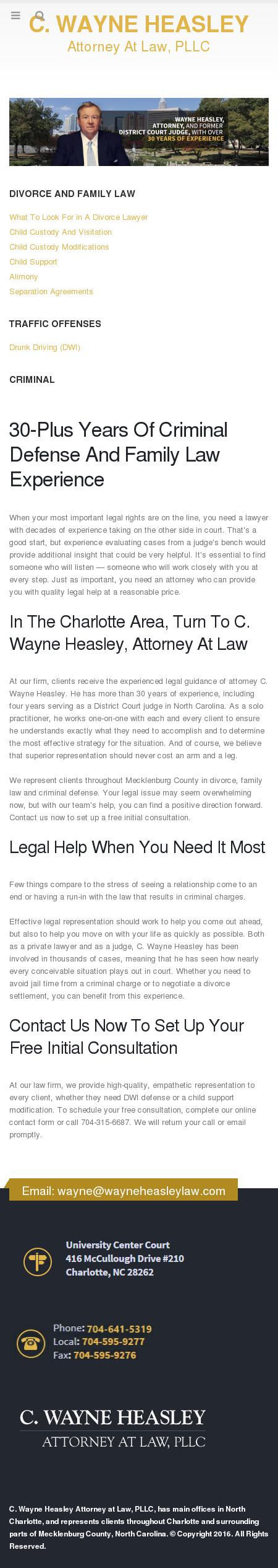 C. Wayne Heasley Attorney at Law, PLLC - Charlotte NC Lawyers