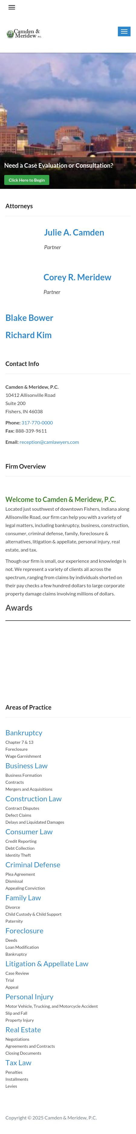 Camden & Associates P C - Fishers IN Lawyers