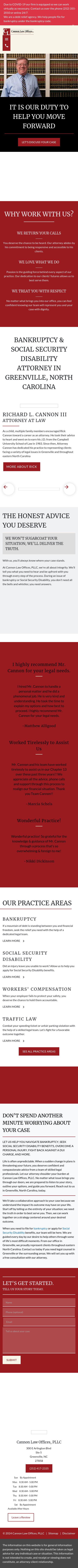 Cannon Law Offices, PLLC - Greenville NC Lawyers