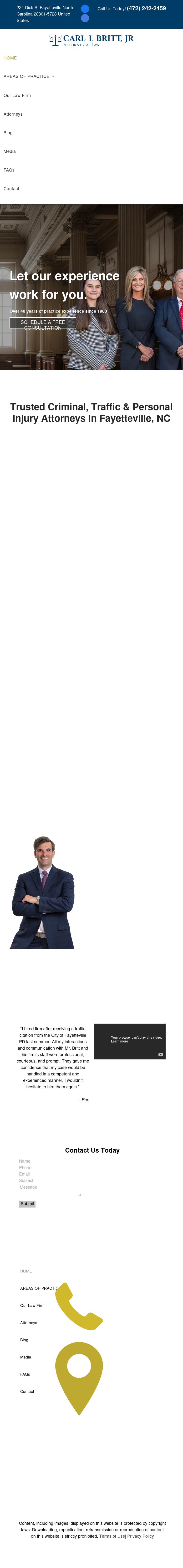 Carl L. Britt, Jr. - Fayetteville NC Lawyers