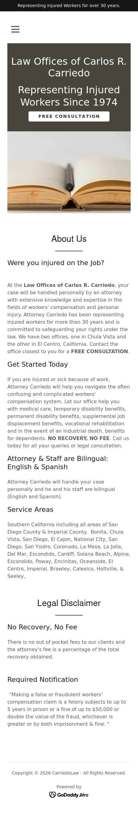 Carriedo Carlos R Law Offices - Bonita CA Lawyers