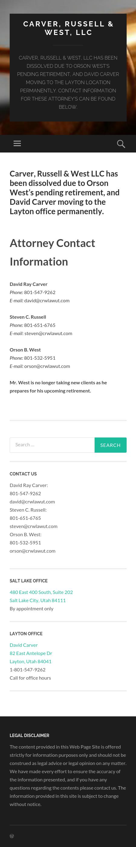 Carver & West L.L.C. - Salt Lake City UT Lawyers