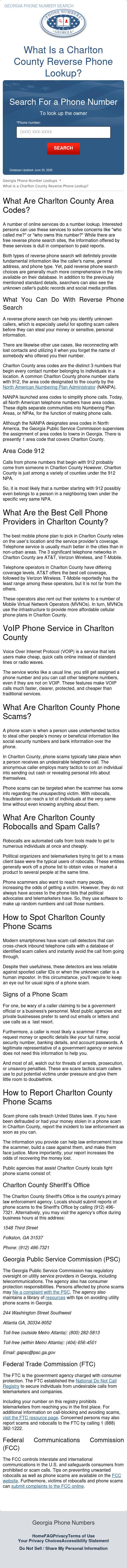 Charlton County Reverse Phone Lookup - Saint George GA Lawyers