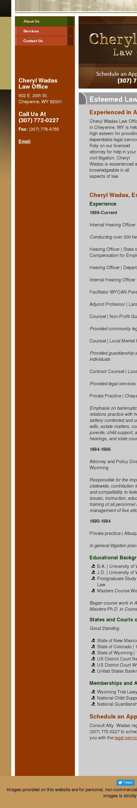 Cheryl L Wadas - Cheyenne WY Lawyers