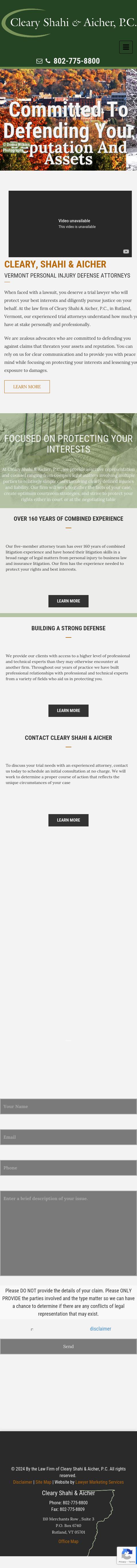Cleary Shahi & Aicher, P.C. - Rutland VT Lawyers
