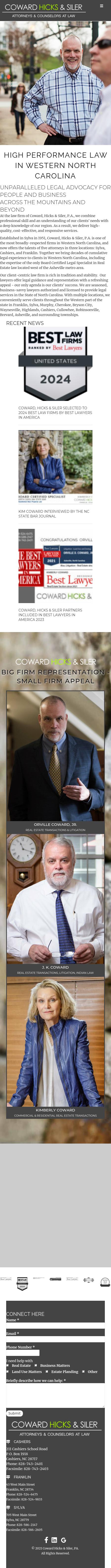 Coward, Hicks & Siler, P.A. (Franklin) - Franklin NC Lawyers