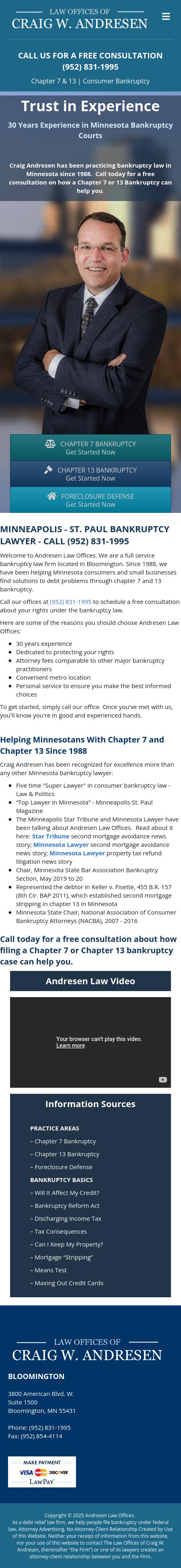 Craig W. Andresen - Bloomington MN Lawyers