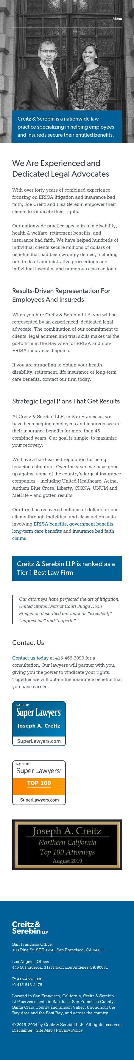 Creitz & Serebin LLP - San Francisco CA Lawyers