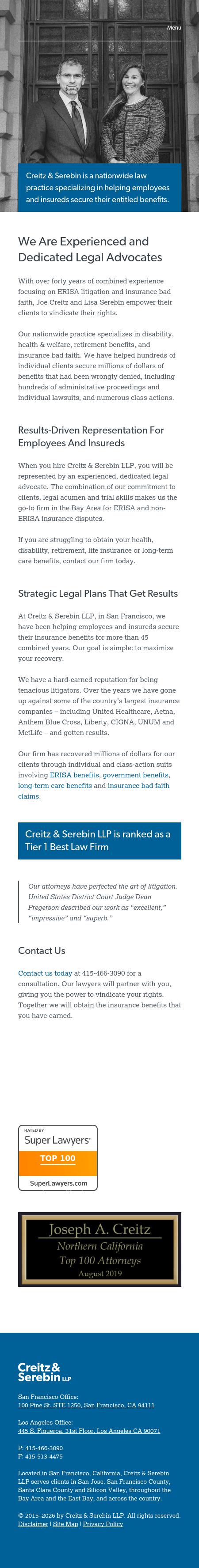 Creitz & Serebin LLP - San Francisco CA Lawyers