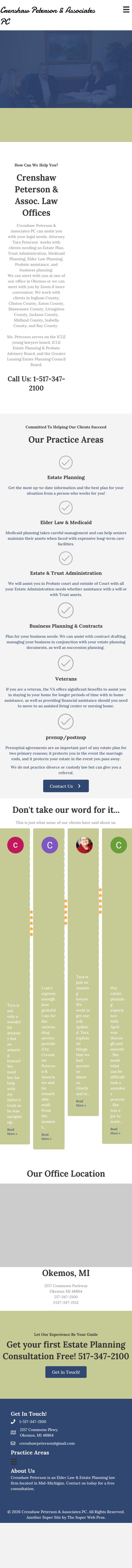 Crenshaw Peterson & Associates PC - Okemos MI Lawyers