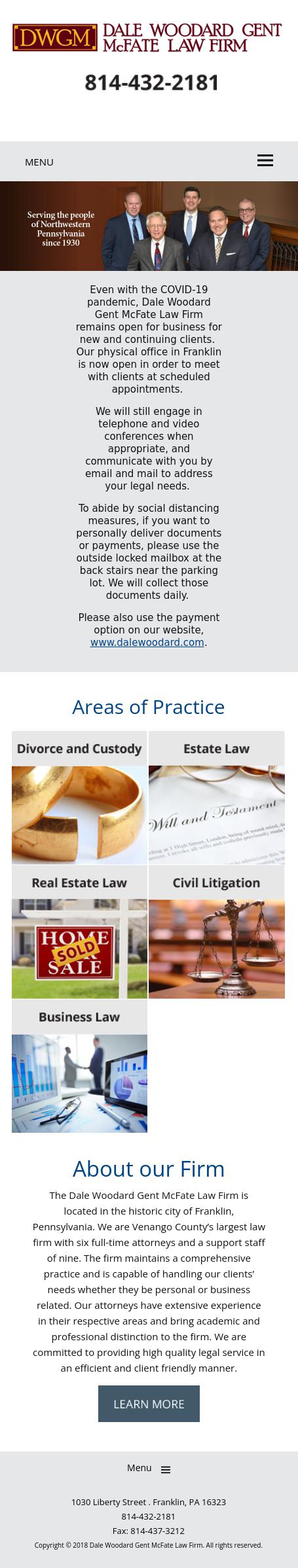 Dale Woodard Gent Law Firm - Franklin PA Lawyers