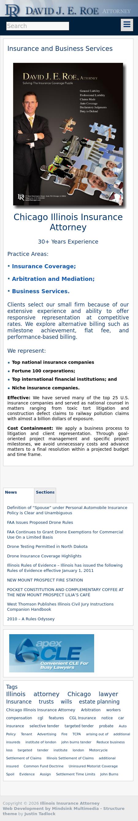 David J. E. Roe, Insurance Law Attorney - Mount Prospect IL Lawyers