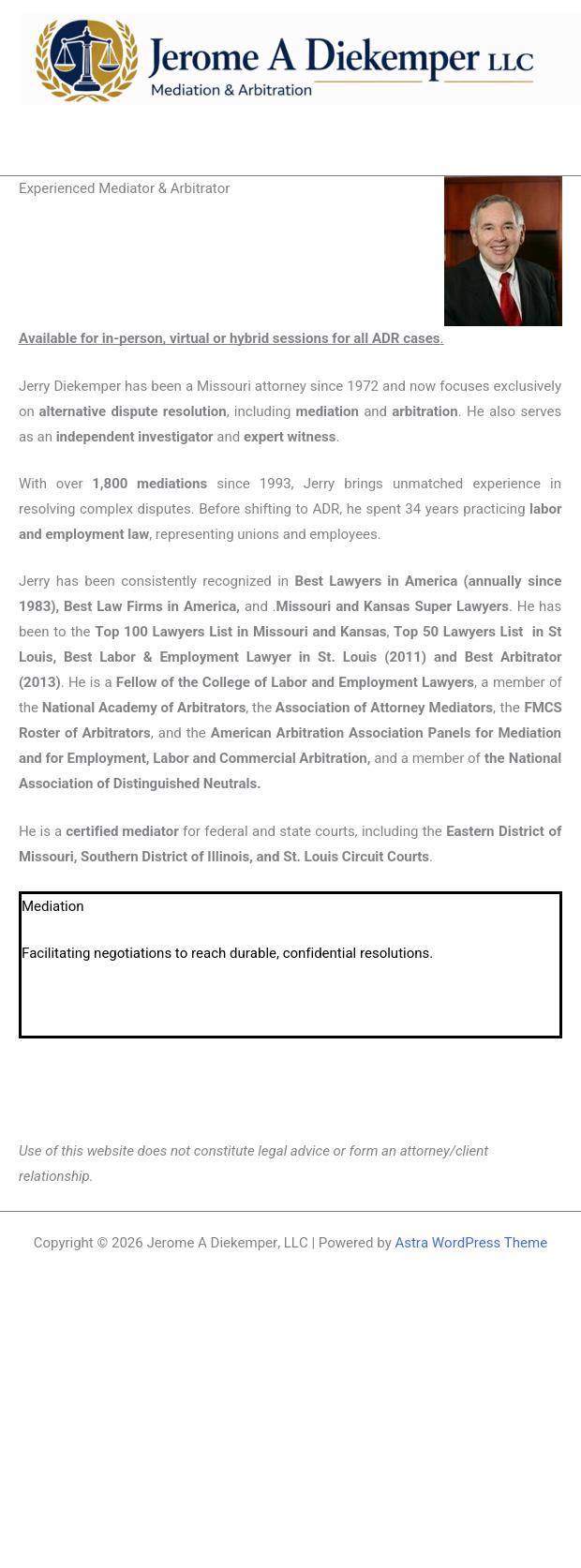 Diekemper Jerome A. - Saint Louis MO Lawyers