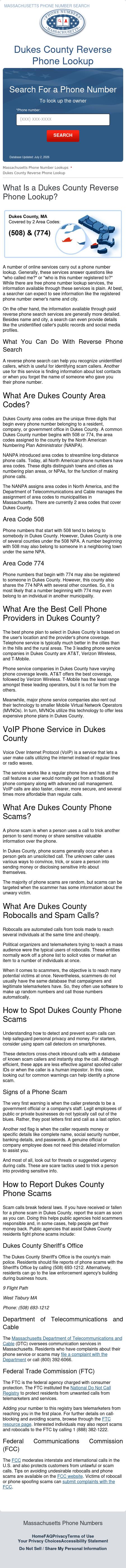 Dukes County Phone Number Search - Oak Bluffs MA Lawyers