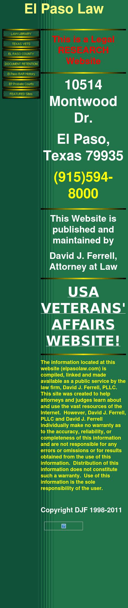 Ferrell, David J - El Paso TX Lawyers