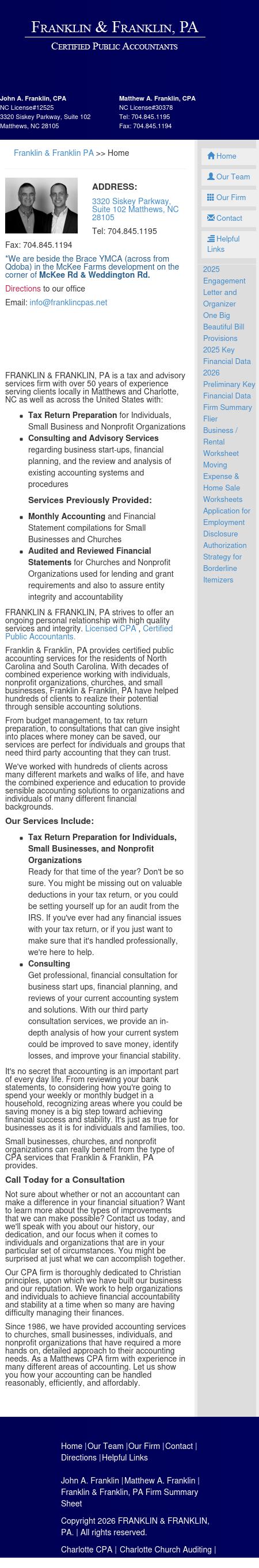 Franklin & Franklin PA - Matthews NC Lawyers