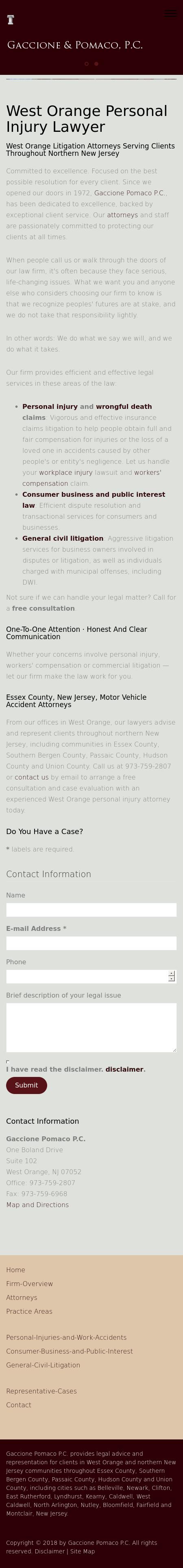 Gaccione Pomaco P.C. - Belleville NJ Lawyers