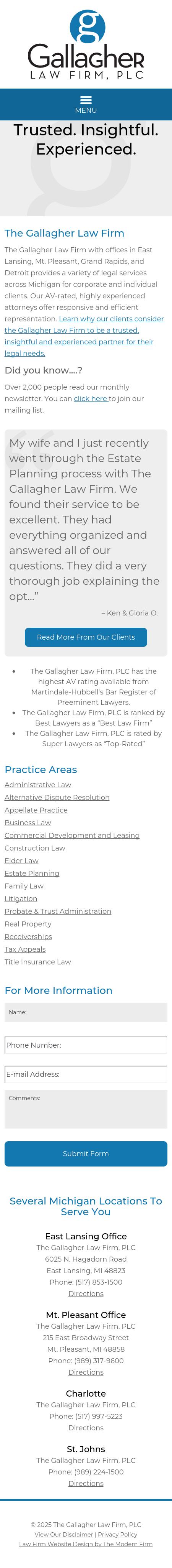 Gallagher Law Firm PLC - Lansing MI Lawyers