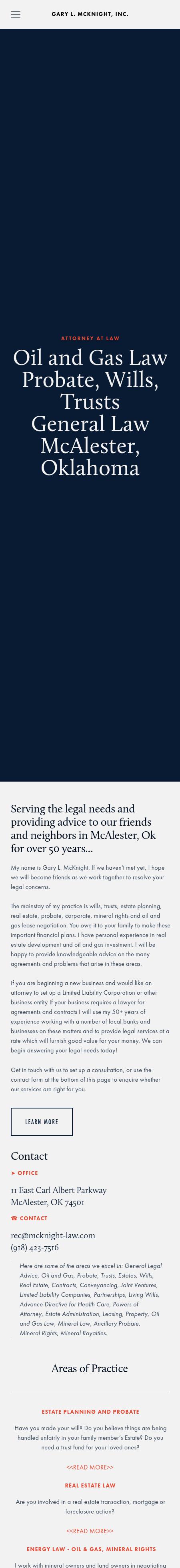 Gary L. McKnight, Inc. - McAlester OK Lawyers