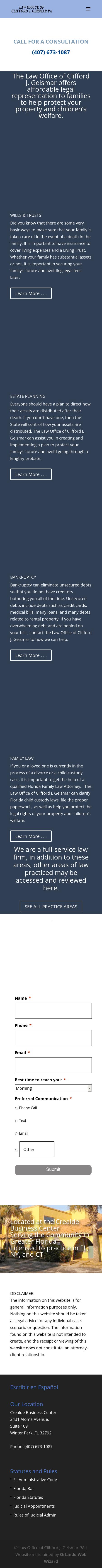 Geismar, Clifford J - Winter Park FL Lawyers